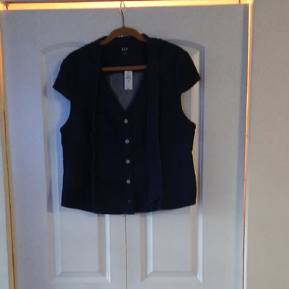 GAP Women's Navy Button-Down Shirt XL Tall